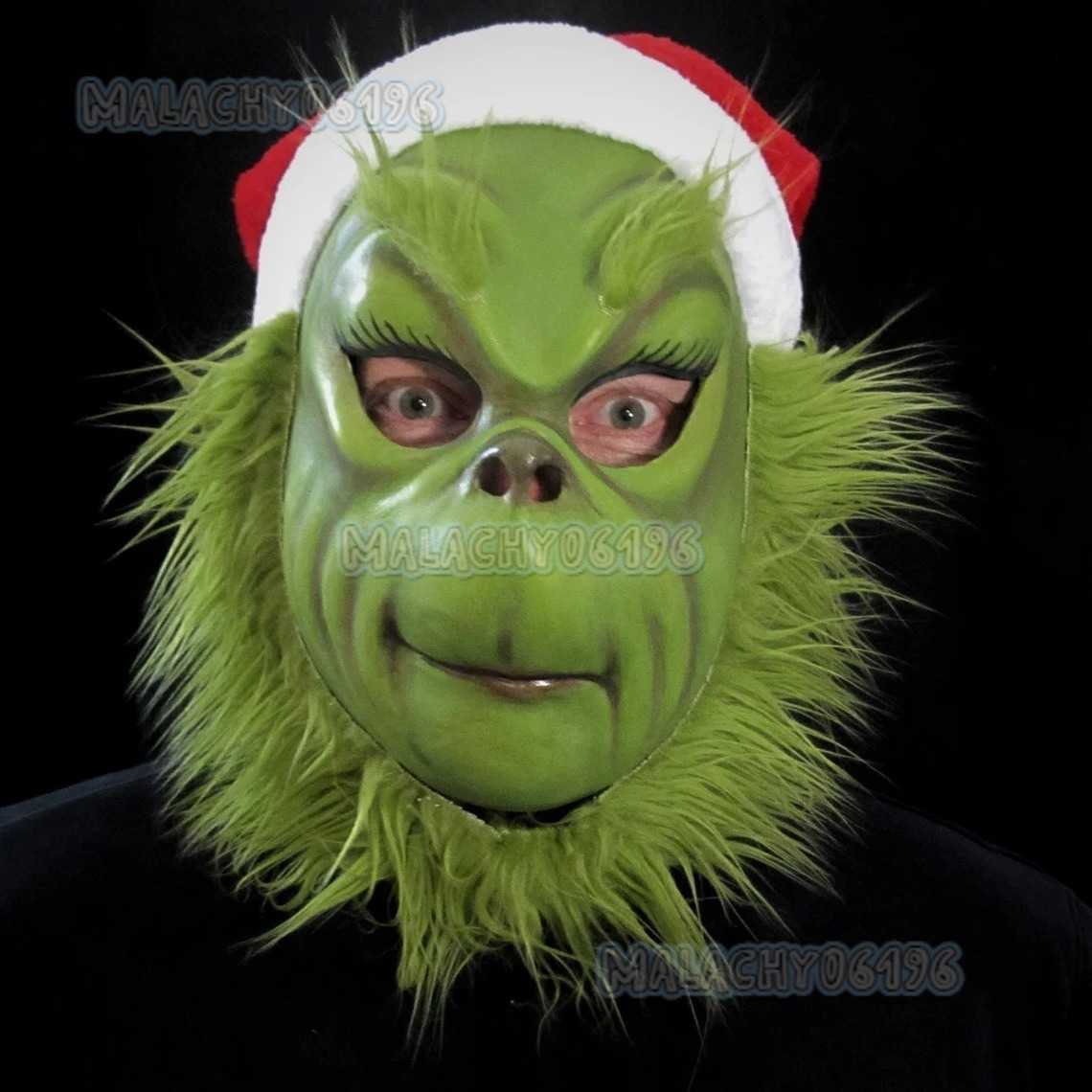 Grinch Mask 2023 New Green Monster Gloves Cosplay Santa Hat the Grinch H250813