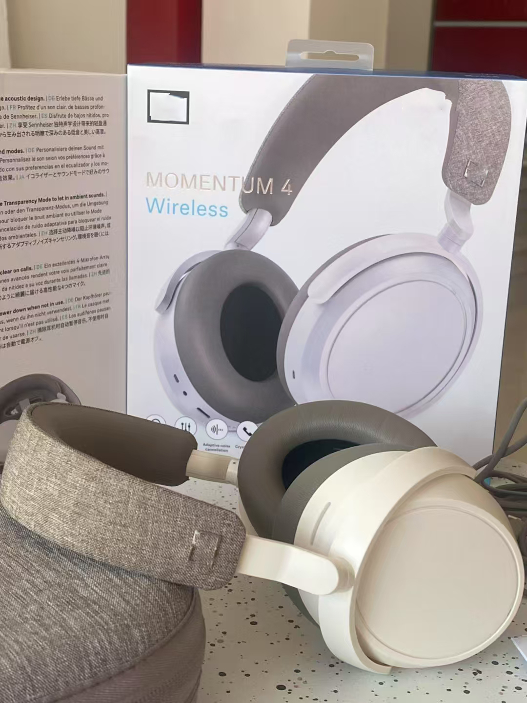 Wireless MOMENTUM 4 Headphones with Active Noise-Cancellation Over-Ear Stereo Bluetooth Earbuds Headphones
