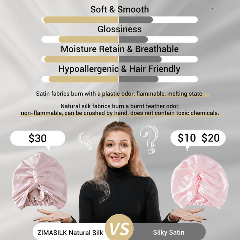 Simulated silk hair cap, specially designed for sleep and women's hair care, with high-quality elastic design that fits securely on the head hot-