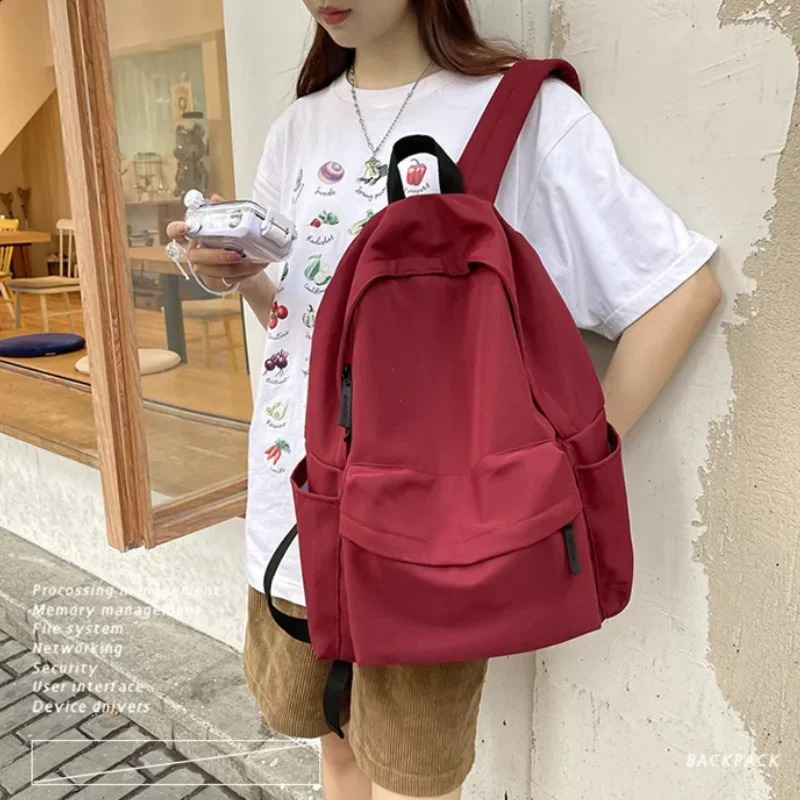 Black Grey White Red Versatile Backpack High Quality Large Capacity Waterproof Travel Bag Washable Nylon Computer Bag Unisex 250809