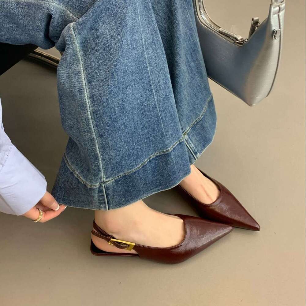 French Pointed Kitten Heel Designer shoe High Heels Closed Toe Sandals Spring Summer 2025 New Evening Style Single Shoes