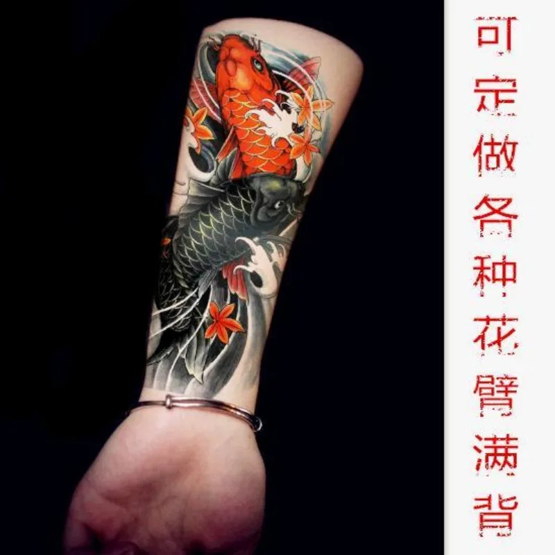 Goldfish Koi Carps Tatoo Sticker Lasting Tattoo for Woman Man Ankle Temporary Art Faux Tattoos Waterproof Tatuajes 250809
