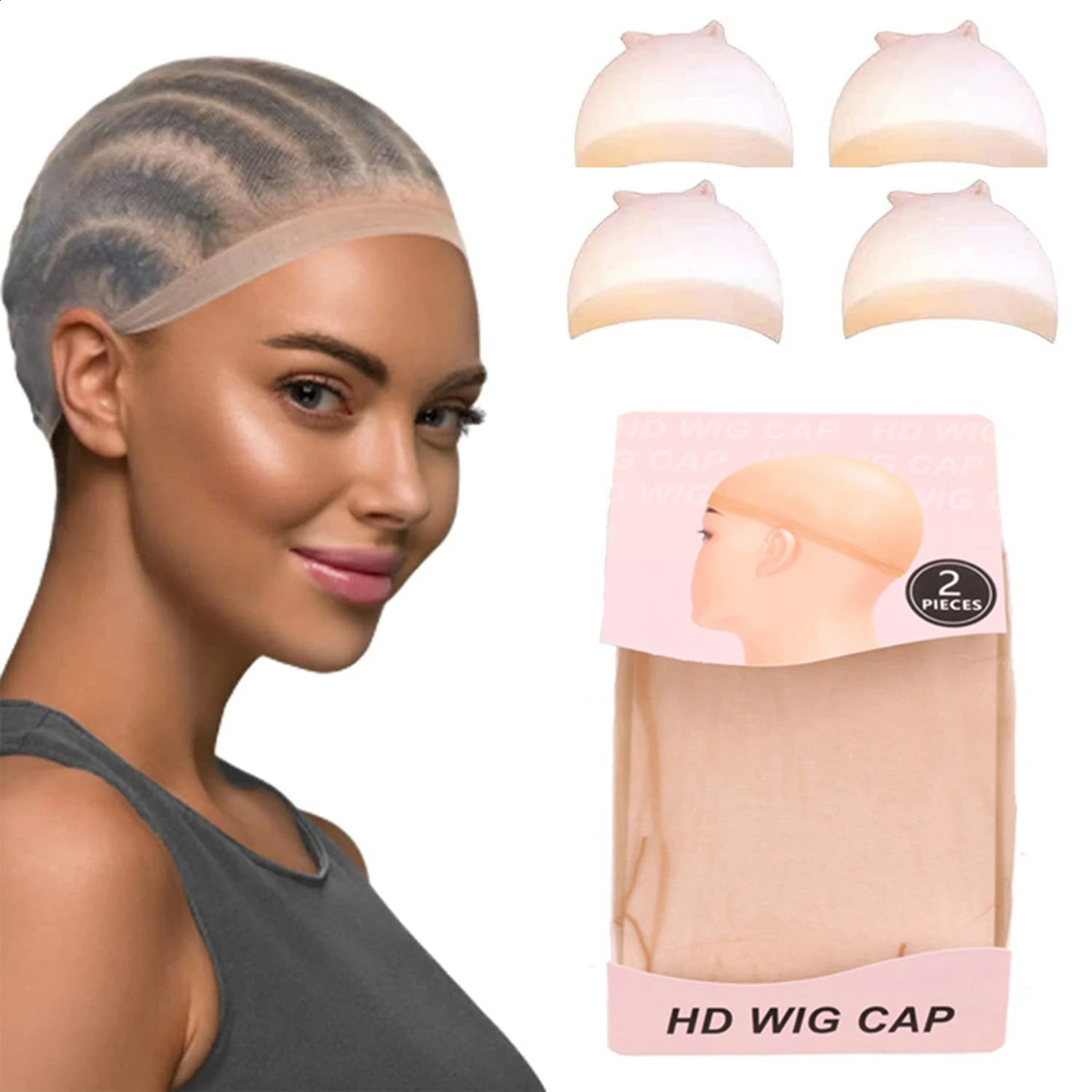 Wholesale 3/6/12 Pack Invisible HD Wig Cap For Lace Front Wig Transparent Wig Cap For Wig Stocking Wig Caps For Women 250812
