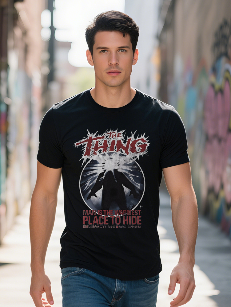 Men s Graphic T Horror Thriller Movie Tee with Red Text Lightweight Summer Shirt Top Convention Parties Casual 1ee0b