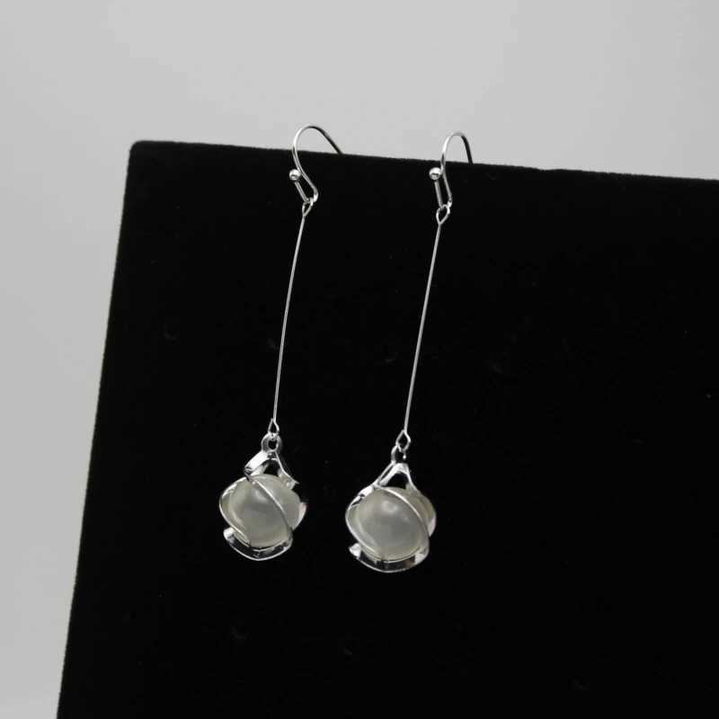 Opal Ball Tassel Long Drop Earrings for Women Pendientes Many Style Simple Ear Jewelry Trend Creative Accessories Y250812