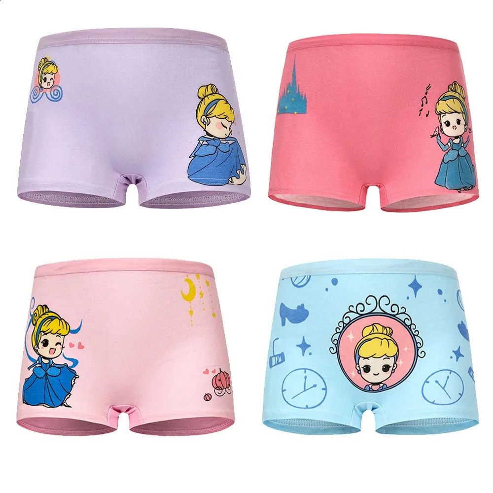 4Pcs Baby Girls Panties Cotton Soft Cartoon Child Underwear for Kids Boxer Breathable Teen Childrens Briefs 250812