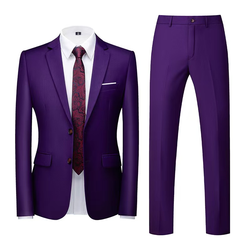 Y1425 men's suit solid color high value business