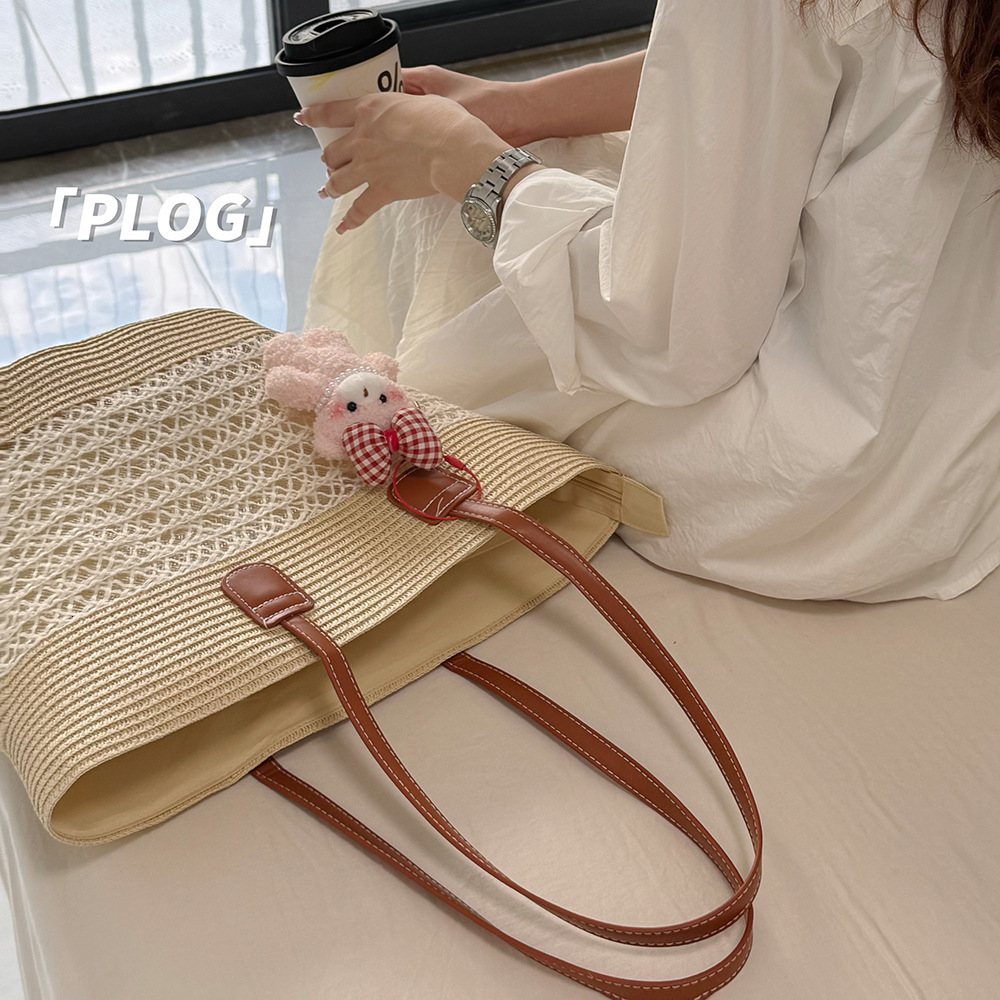 2025 New Summer Beach Travel Fashion Commuter Tote Straw Handbag Large Capacity Women's Bag ddmymarket