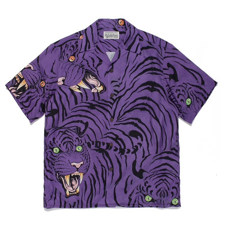 Cloud Pattern TIM LEHI Dragon Tiger Casual Short Sleeve Hawaiian Shirt for Men and Women - view 6