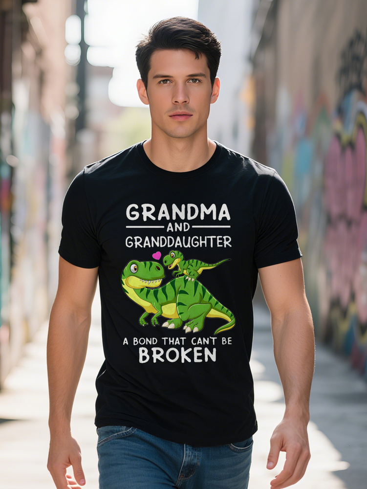 Men S Summer Casual Crew Neck T-Shirt Knit Fabric Regular Fit gsm Slight Stretch Print Dinosaur Design d90b1