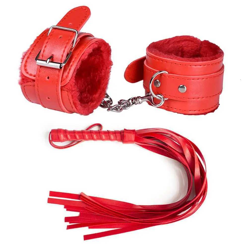 Sexy Adult Product SM Game Suit Bondage Set Adult Handcuffs Ball Mouth Plug Nylon Whip Kit For Couples Sex Toys In LoveXJ250813