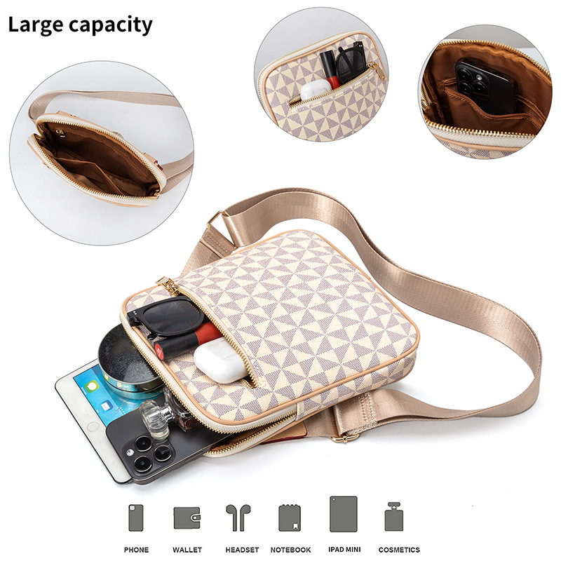Free shipping, European and American fashion, retro trend, simple and unisex single-shoulder bag, high-end texture, light luxury printed men's cr