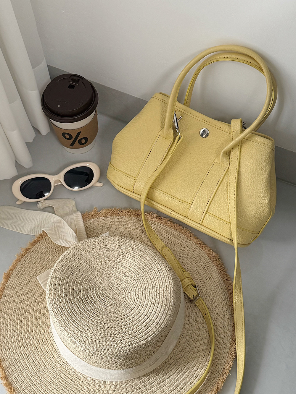 Garden Korean Simple Handheld Bucket Internet Celebrity Blogger Trendy Soft Leather Small Square Crossbody Tote Bag ddmymarket