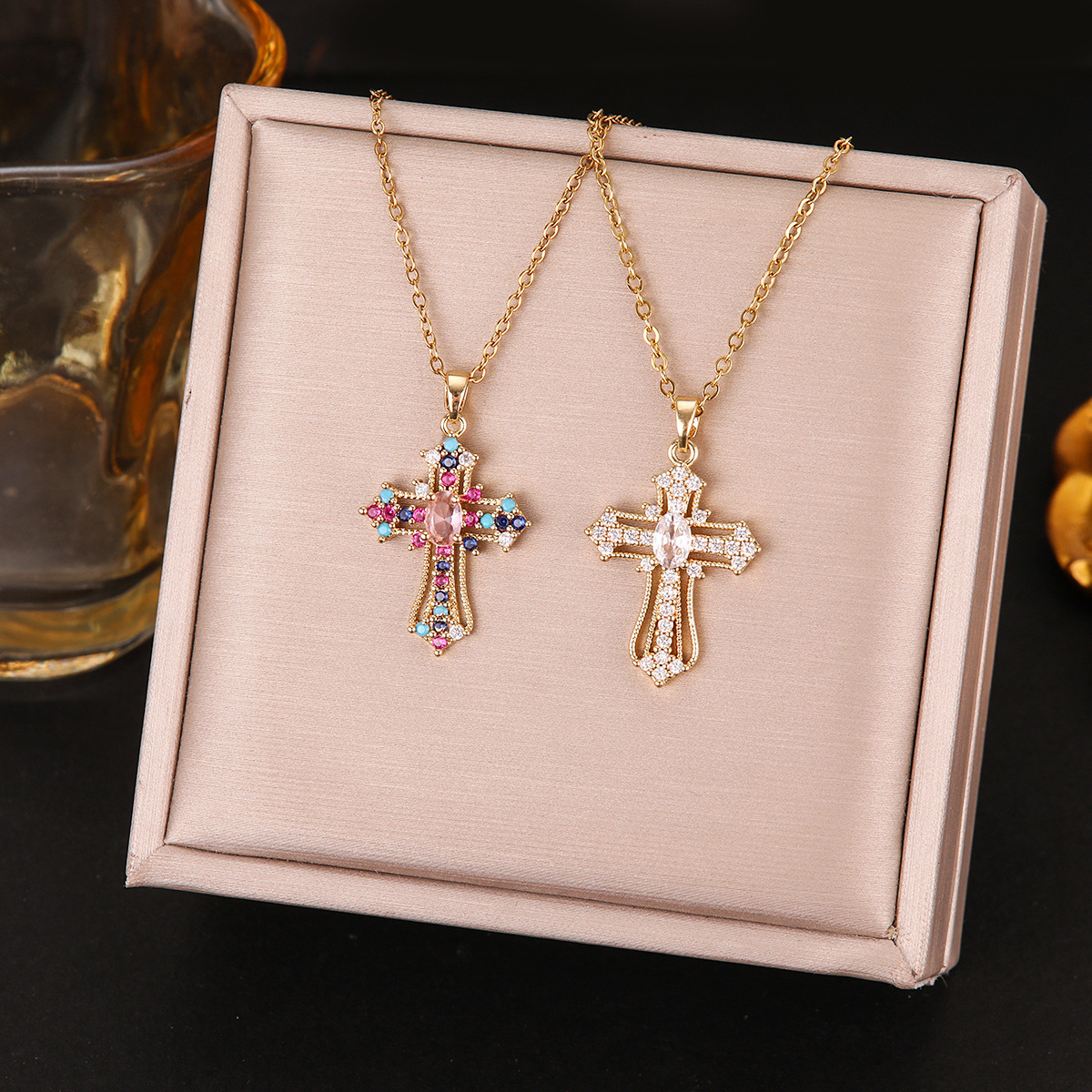 designer necklace Jewelry Necklaces Pendants Pendant Necklaces Lockets Strands Tennis Chokers Chains Simple Diamond Gold Necklace Faith Cross Jewelry 