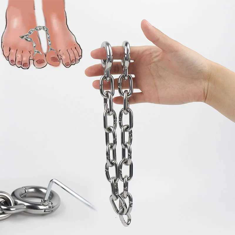 Stainless Steel Thumb Toes Cuffs Slave Shackle Handcuffs Slave Restraint Chain Bondage Adult Games Sex Toys for Men Women Couples XJ250813