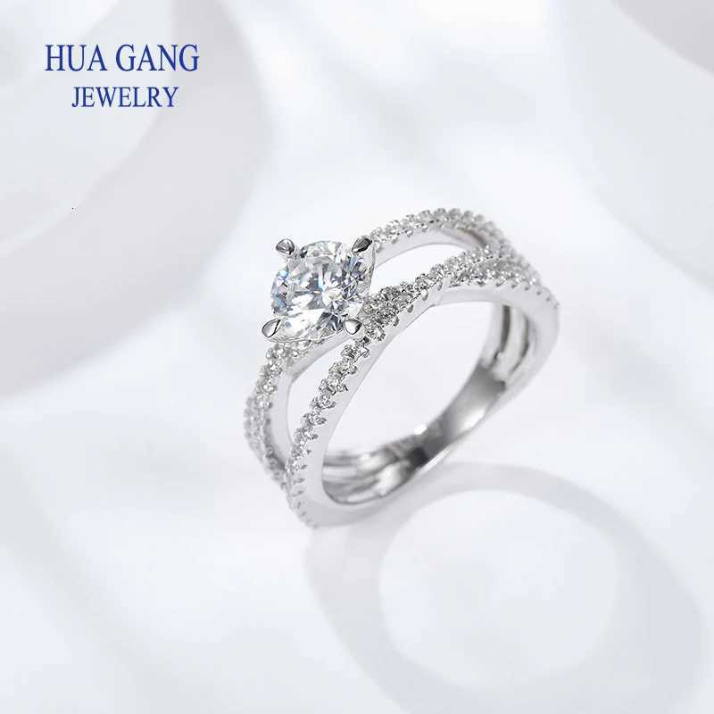 0.5/1ct Sterling Silver Wedding Rings for Women Moissanite Diamond Engagement Ring Anniversary Promise Rings for Her I Love You W250812