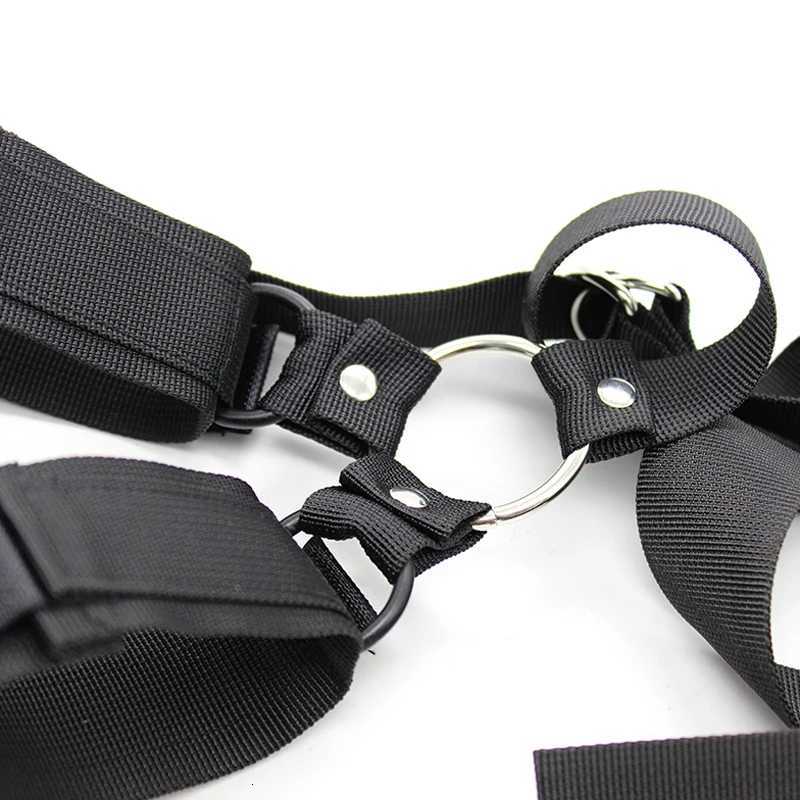 Black Nylon Bdsm Collar Reverse Handcuffs Bdsm Bondage Set Sex Toys For Couples Slave Restraints Set Sex Shop XJ250813