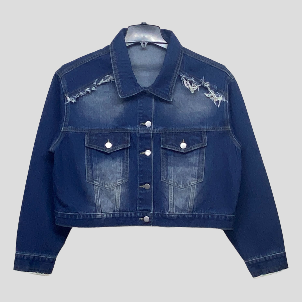 Spicy Girls & Cool Guys' Streetwear: Distressed Washed Short Denim Jacket N05-23-0030