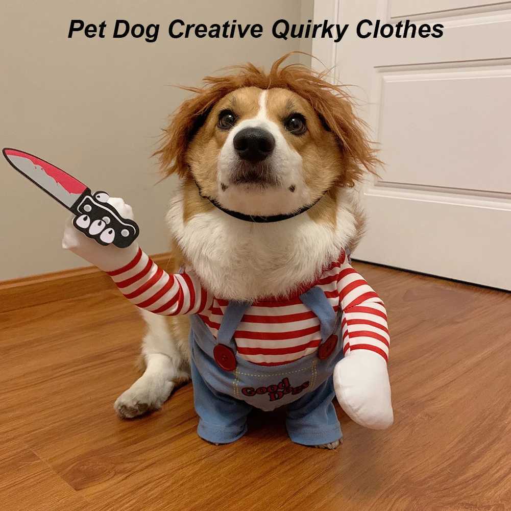 Funny Dog Costumes Adjustable Pets Role Playing Costume Holding Knife for Small Medium Large Extra Large Dogs Pets XJ250813