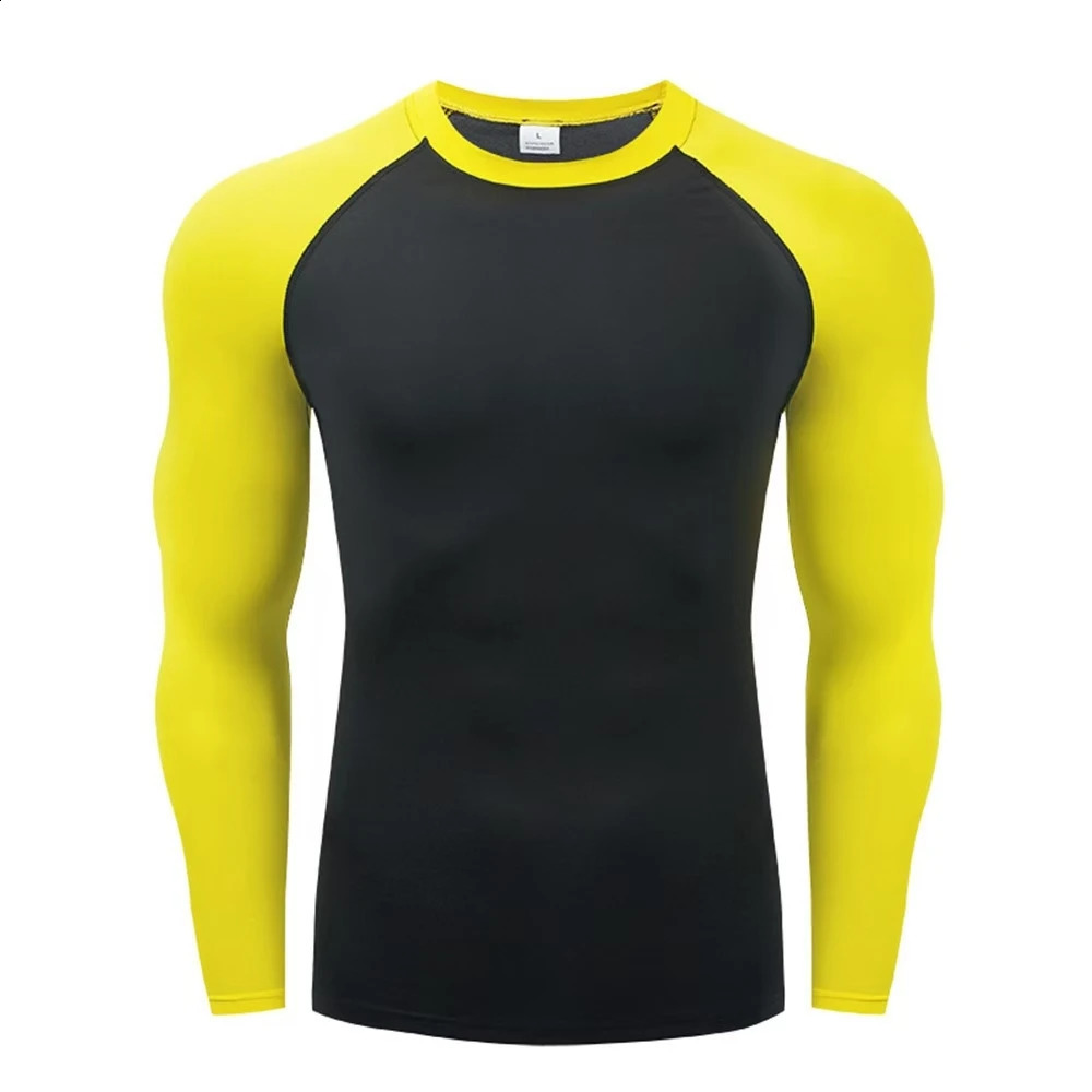 Compression T Shirt Men Long Sleeve Bodybuilding Running Shirt Quick Dry Workout Fitness Tights Gym Sport T-shirt Men Rashgard 250811