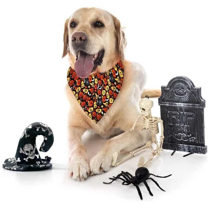 Halloween Dog Cat Costume Funny Pet Halloween Party Dress Up with Adjustable Hat Cute Dogs Triangle Neck Scarf Pet Party Clothing XJ250813