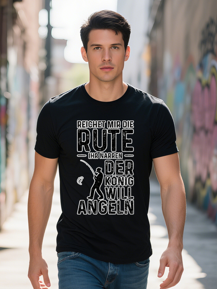 Men s Casual Crew Neck T-Shirt with German Text Horizontal Line Print Black Summer Tee Breathable Regular Fit