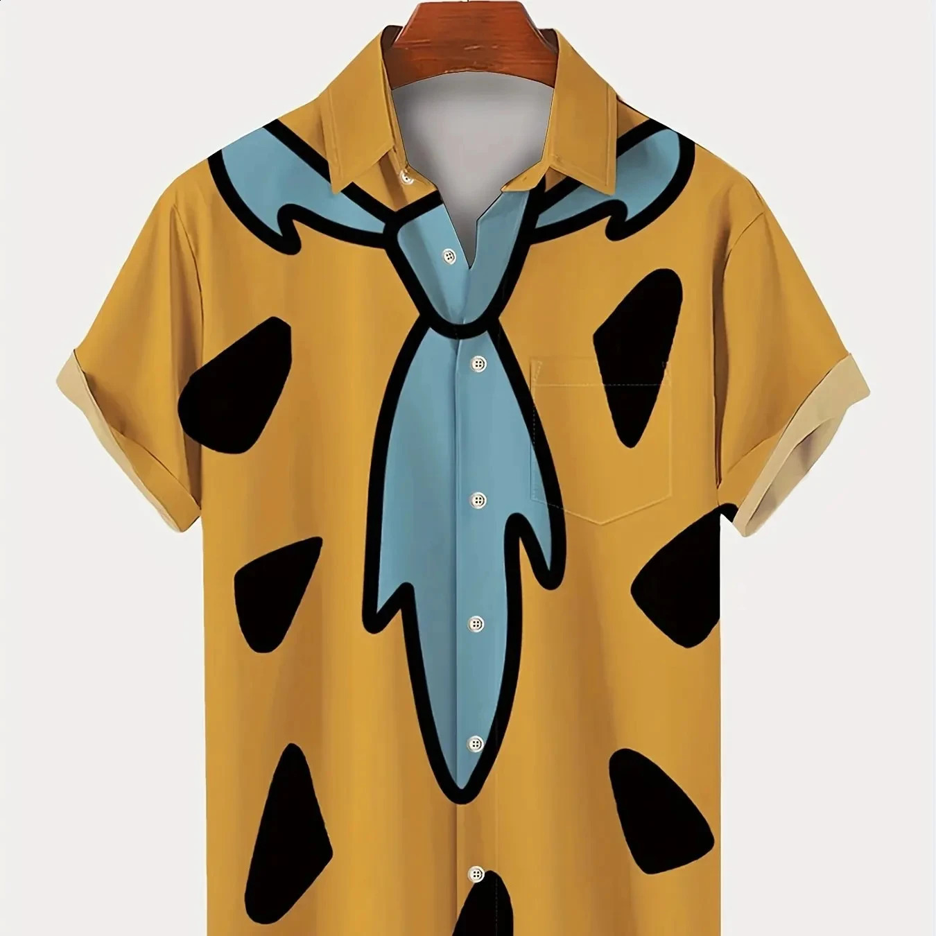 Tie Geometric Graphic Mens Shirt Fashion Hawaiian Shirts Clothing Button Summer Streetwear Men Clothes 250804