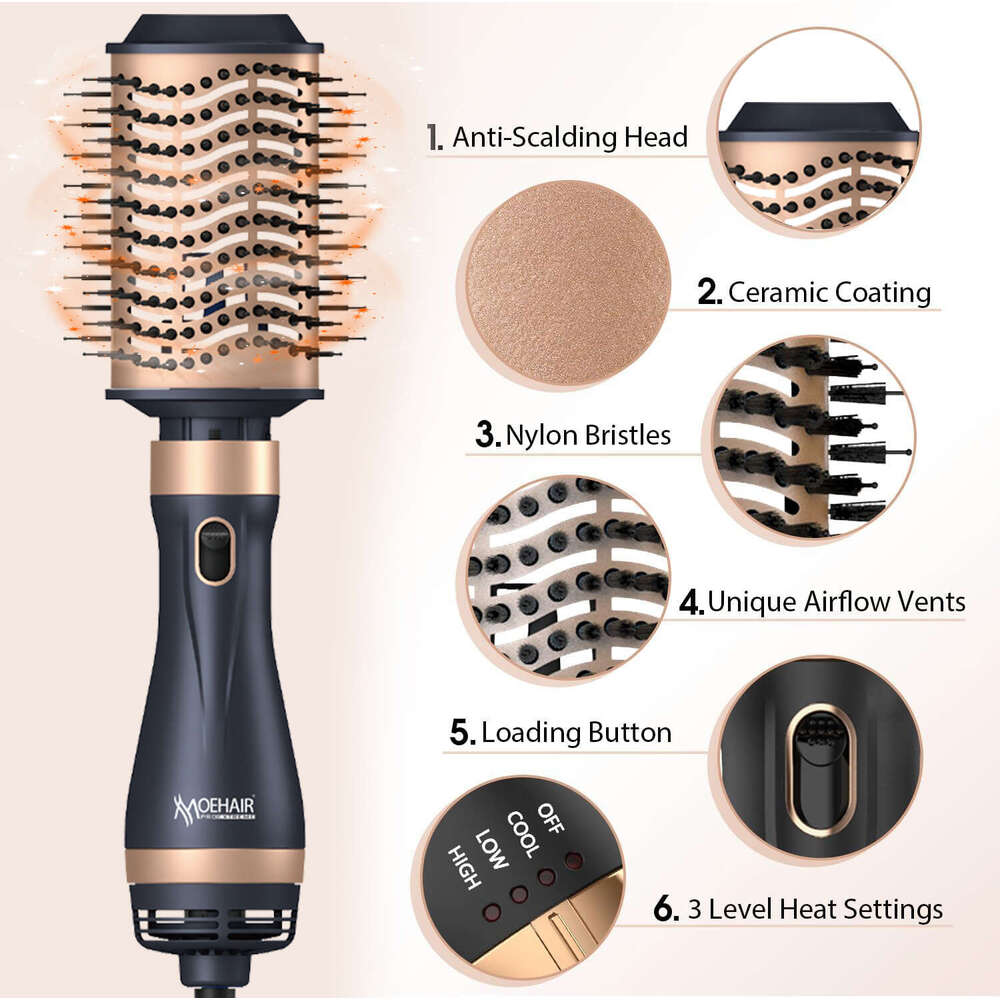 Multifunctional Hot Air Dryer Styling In Hair Straightening Comb Curling Iron EU Plug