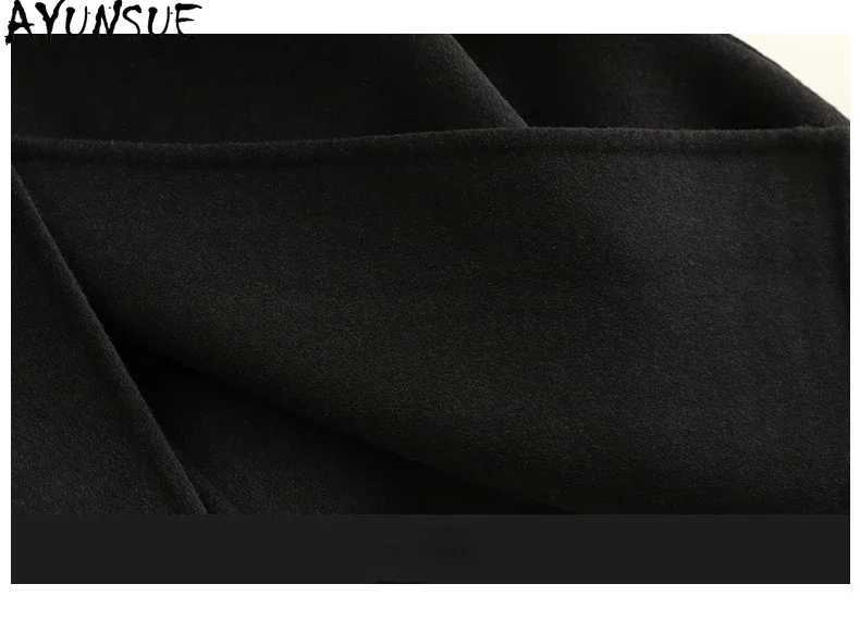 AYUNSUE 100% Real Wool Coat Fall CloTHes Women 2024 Midi Coats for Women Woolen Suit JaCKets Womens Coat Z250813