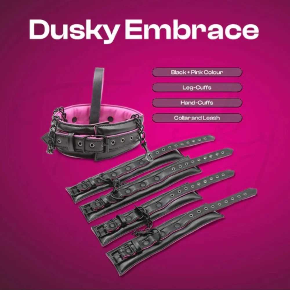 Dark Hug Bondage Set Deluxe Restraint Handcuffs Collar Ankle Cuffs Adjustable Soft Sponge Fashion and Premium Couple Sex Set W250813