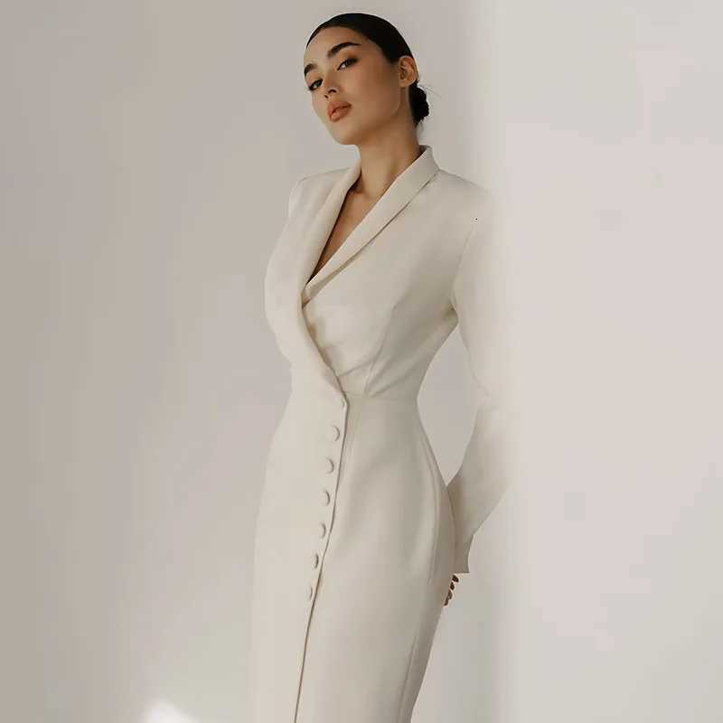 2025 Female White Dress Spring European and American Womens Clothing Long Sleeve Button Dresses Z250813