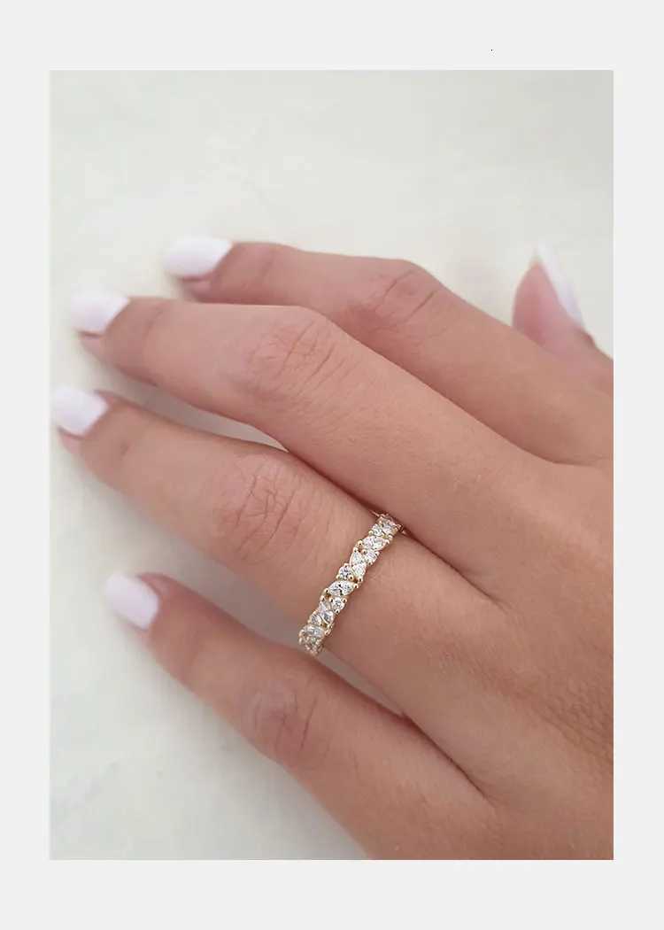 JOVOVASMILE Moissanite Eternity Wedding Band Combination 2*4MM Marquise-Cut 2.1MM Round Diamonds Gorgeous Silver Ring Rings W250812