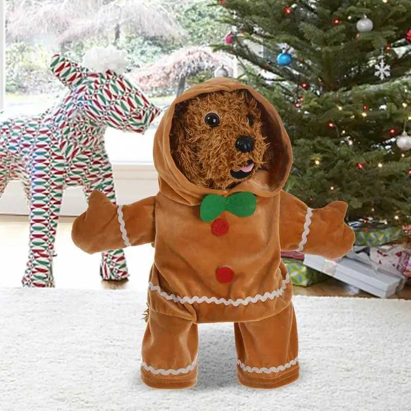 Dog Gingerbread Costume Soft Puppy Costume Hoodie Gingerbread Man Pet Puppy Cat Stand Up Costume For Cats Dogs Puppy Pets XJ250813