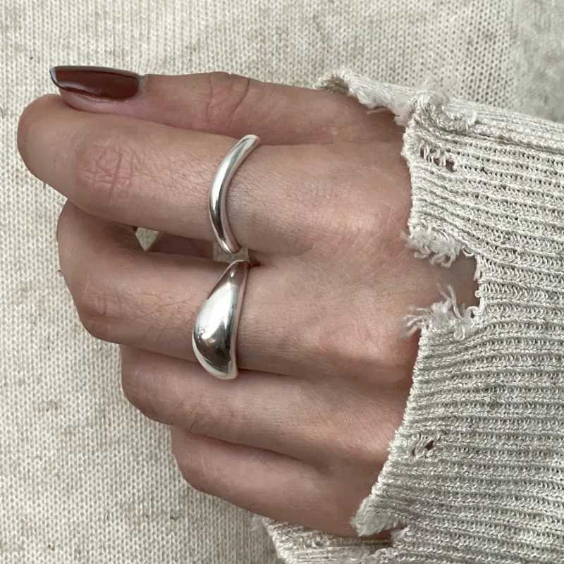 925 Sterling Silver Irregular Ring for Women Geometry Versatile Minimalism Accessories Jewelry Gift Dropshipping W250812