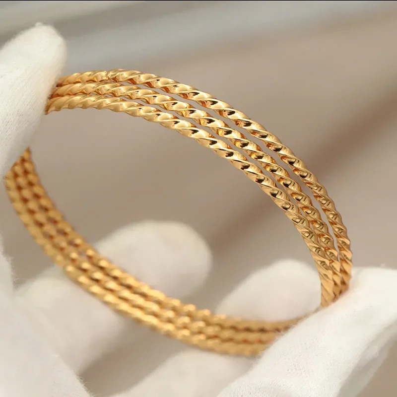 Classic Stainless Steel Simple Multilayer Bangles for Women Vintage Bracelets Rust-proof Wrist Jewelry Gift Party 250812