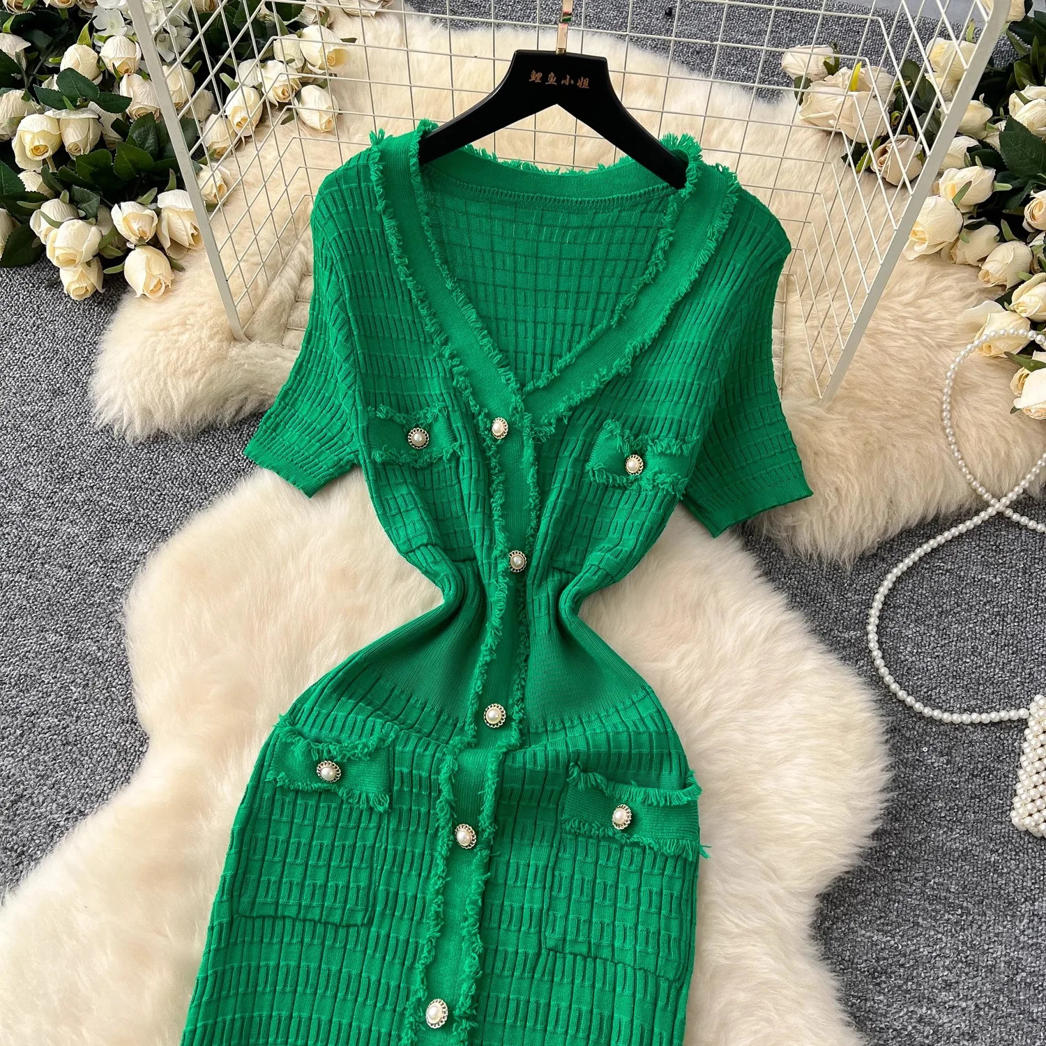YuooMuoo Chic Fashion Sexy Slim Wrap Bodycon Dress Summer Style Women Knitted Long Dress Elegant Office Lady Vestidos 250806