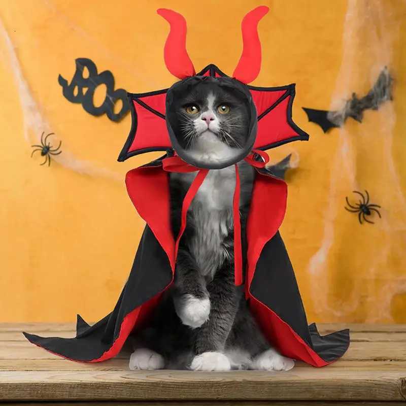 Dog Vampire Costume Cat Vampire Cloak And Hat Halloween Costumes For Small Medium Dogs Cats Puppy Wizard Outfit For Pet Cosplay XJ250813