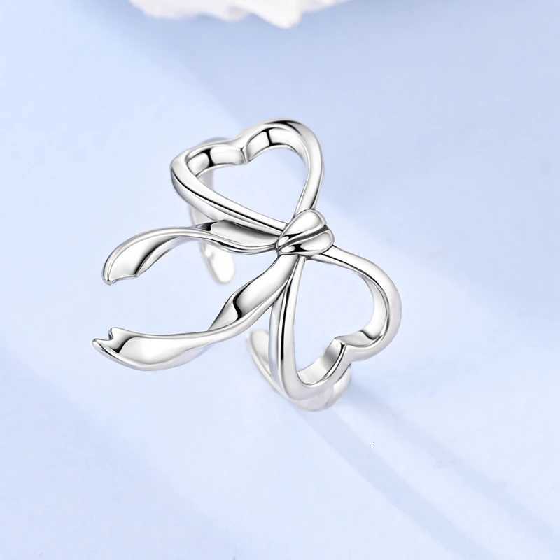 925 Sterling Silver Rings Bow Open Ring Wedding Ring Women Engagement Jewelry Anniversary Gifts W250812