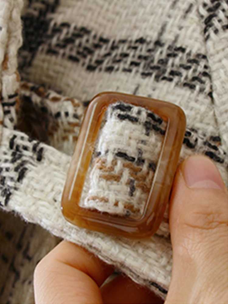 Lautaro Autumn Winter Long Loose Warm Plaid Wool Blends Trench Coat for Women Raglan Sleeve Belt Double Breasted Woolen Overcoat Z250813