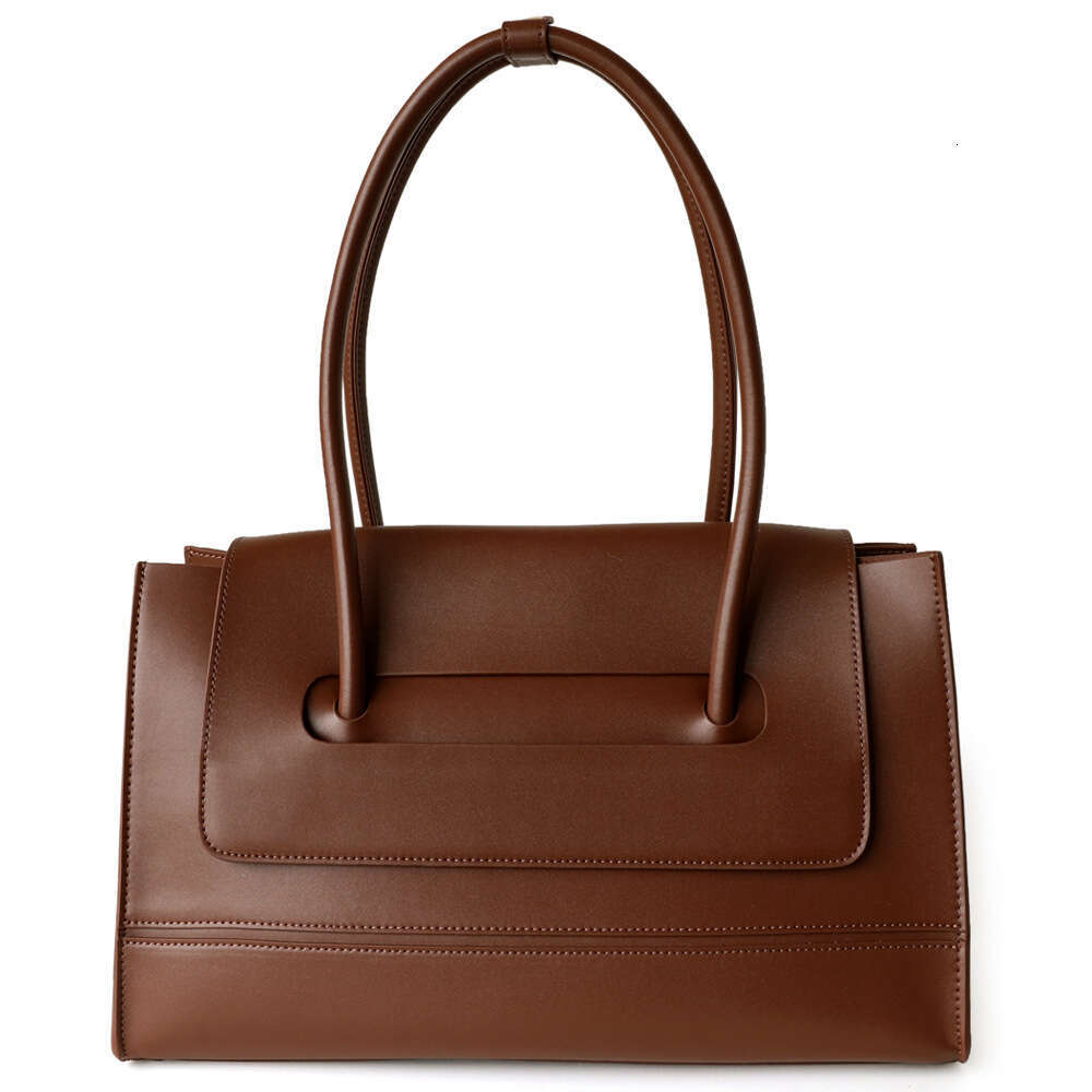 Genuine Leather Women s Simple Shoulder Underarm Casual Versatile Large Capacity Mercerized Cowhide Notebook Commuter Bag