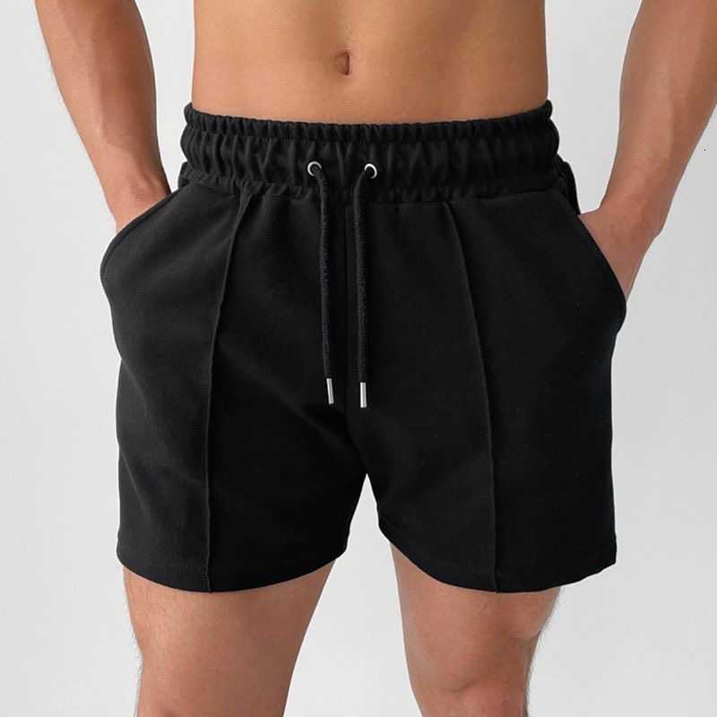 Summer best-selling woolen circle fabric men's short pants, high-weight, casual running pants, solid color, breathable, fitness and casual sports