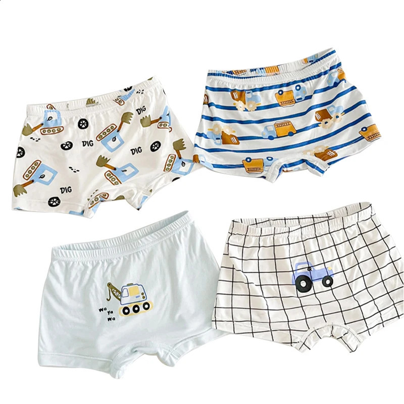 4 PairsLot Modal ChildrenS Underwear Cartoon Puppy Boys And Girls Panties Breathable Kids Underpants 250812