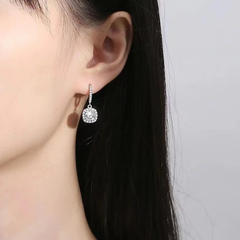 Valuable Diamond Drop Earring 100% Real 925 sterling silver Promise Wedding Dangle Earrings for Women Party Jewelry 250812