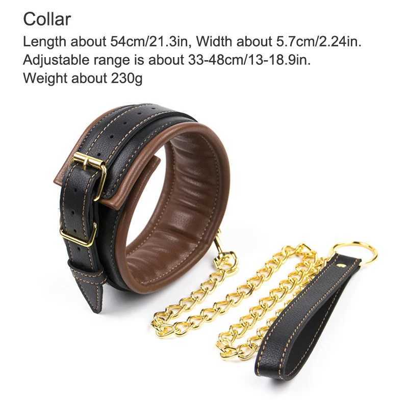 3pcs BDSM Bondage Set Sex Slave Collar BDSM Leather Handcuffs Sexy Ankle Cuffs Sex Bondage Couple Sex Toys for Women XJ250813
