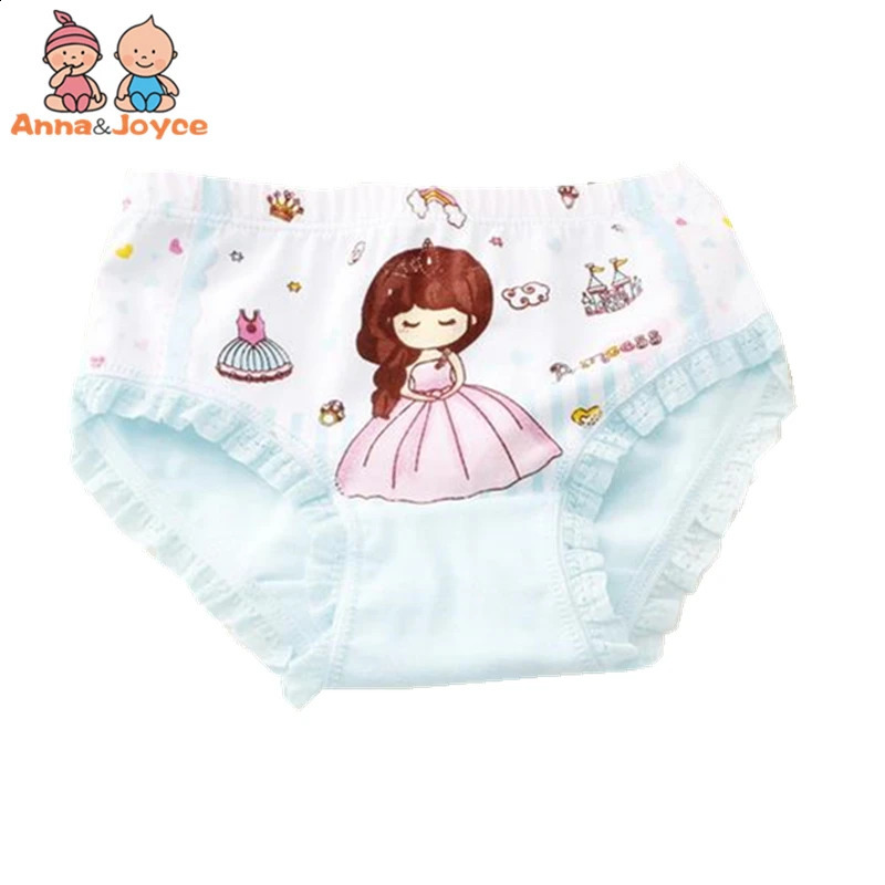 4pcsLot Girls Panties Cartoon Princess Triangle Childrens Briefs Cotton Underwear Cute Kids 210 Years 250812