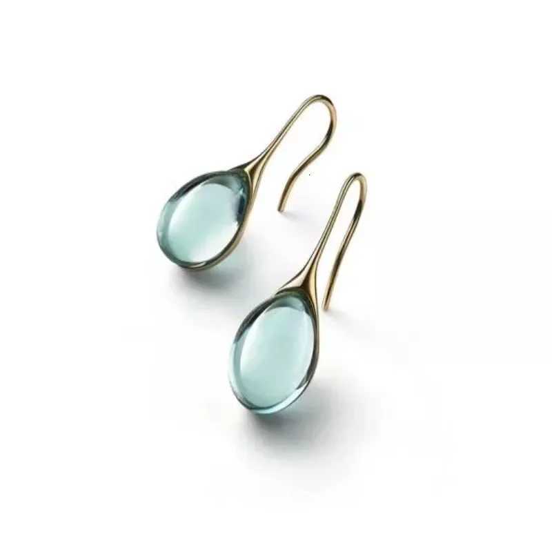 New color inlaid water drop glass stone earrings with exaggerated personality for womens jewelry Y250812