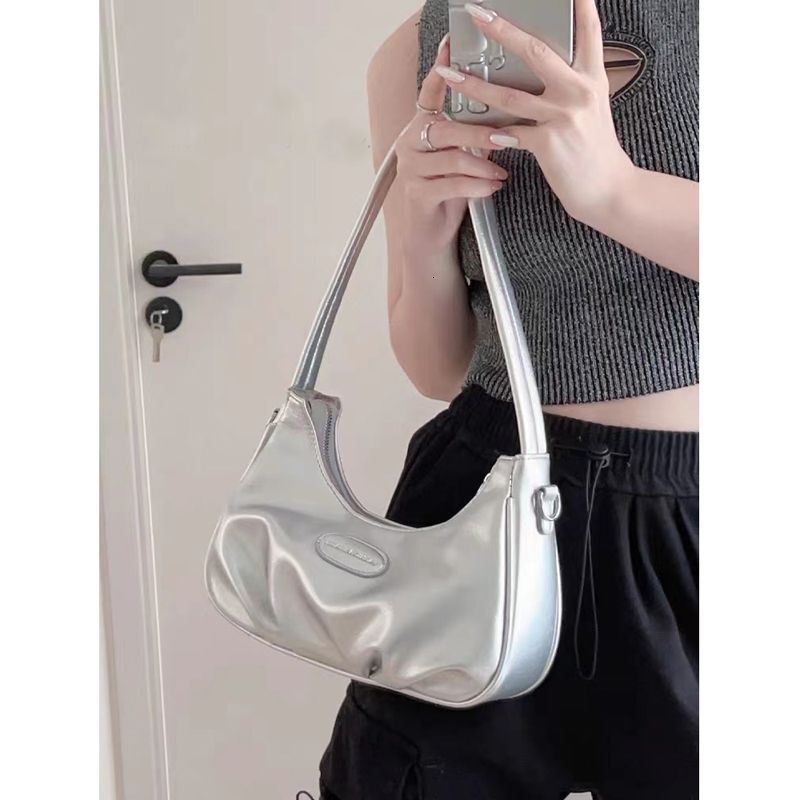 Designer Bag, Niche Texture Silver Women's Bag, 2025 Luxury Bag, New Fashion Handbag, Shoulder Crossbody Bag, Versatile Evening Bag