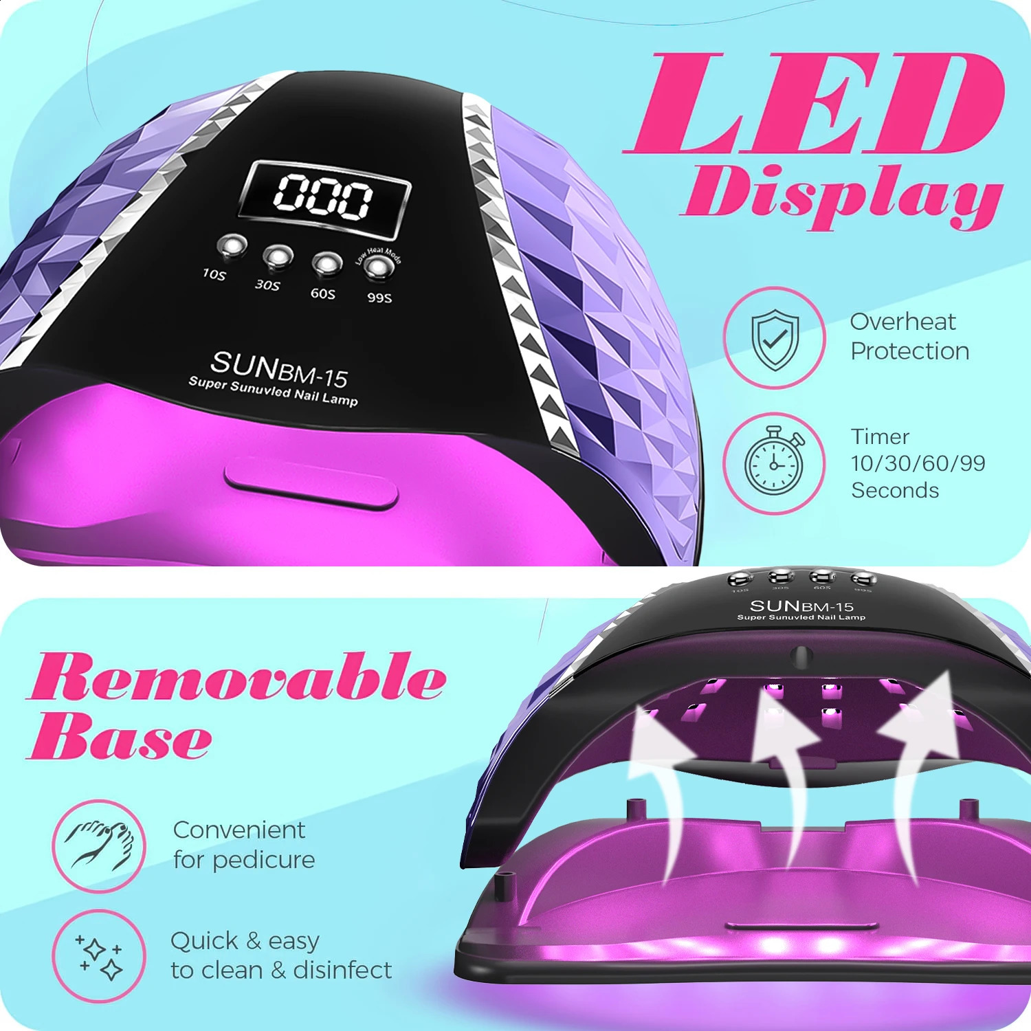 DianaBeauty UV LED Nail Lamp 66LEDs Nail Dryer with Auto Motion Sensor Professional UV Light Cabin for Nail Polish Manicure Lamp 250807