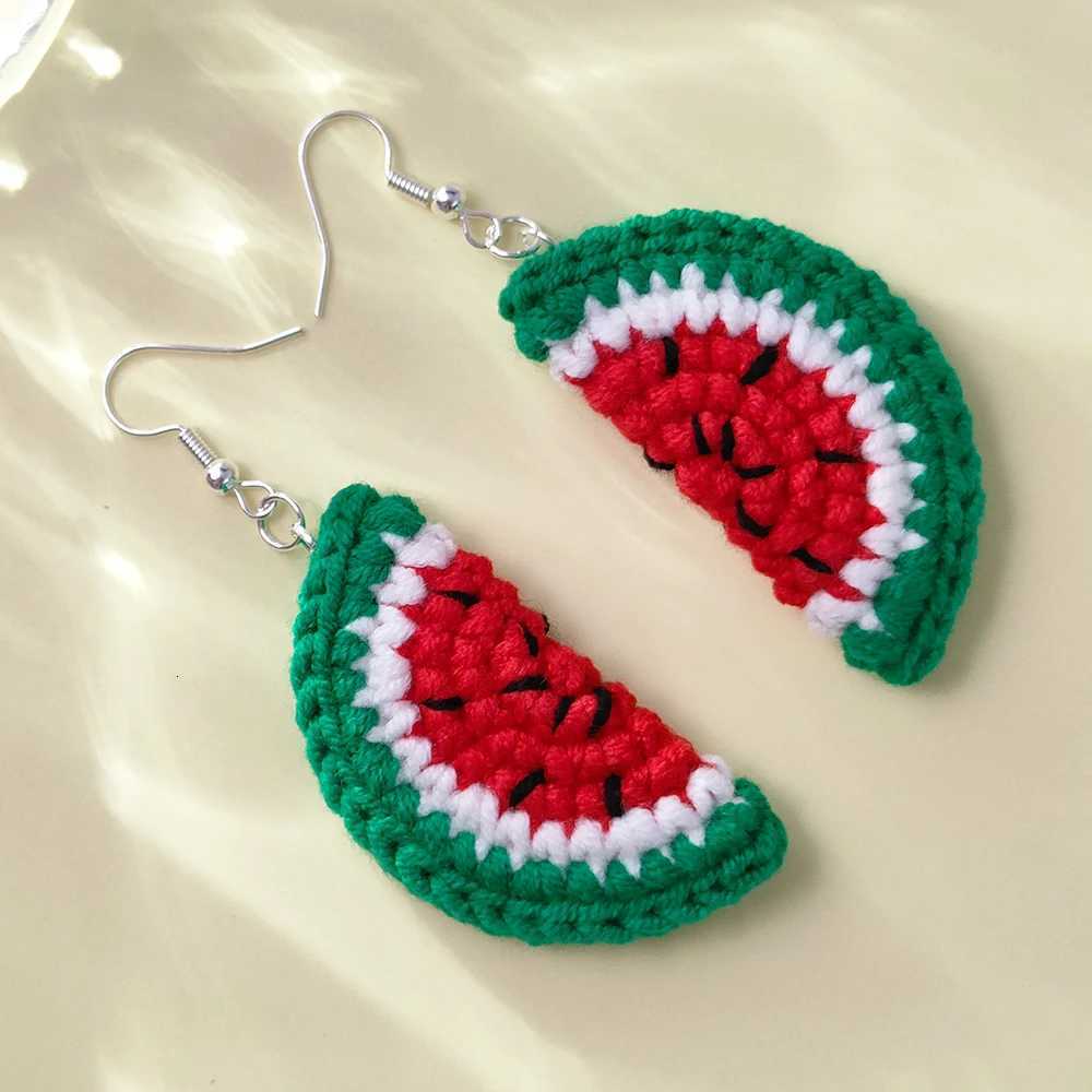 Crochet Cute Fashion Watermelon Earrings For Women Casual Wear For Beach Vacations Girl Jewelry Handmade Y250812