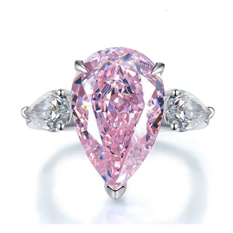 925 Sterling Silver Sparkling Solid PANSYSEN 5CT Pear Cut High Carbon Diamond Finger Wedding Party Ring Fine Jewelry Wholesale W250812